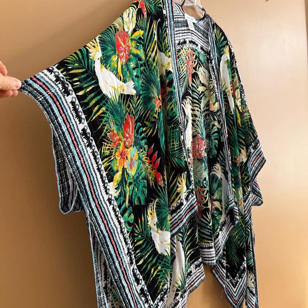 Nine West Tropical Kimono with Black and Green
